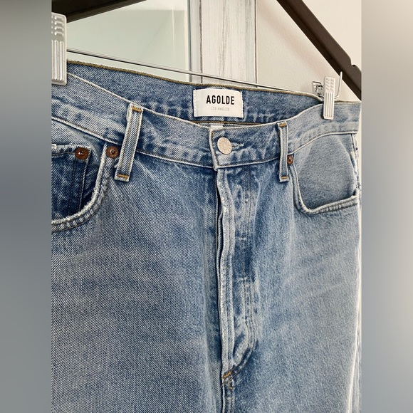 Agolde Blue Straight Leg Jeans - Picture 8 of 8